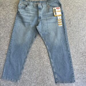 Wrangler Jeans Mens 44x30 Blue Relaxed Fit Five Star Premium Flex Denim Comfort